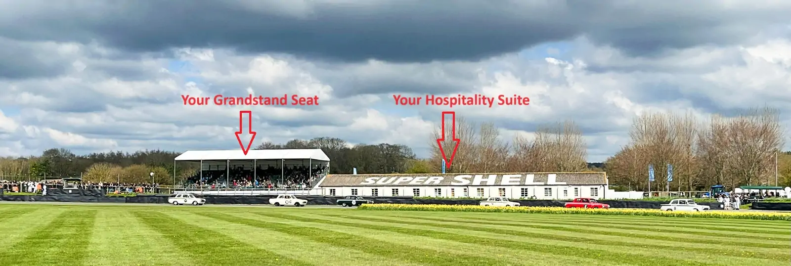 The hospitality suite, inside the &lsquo;Super Shell&rsquo; building, and our pr