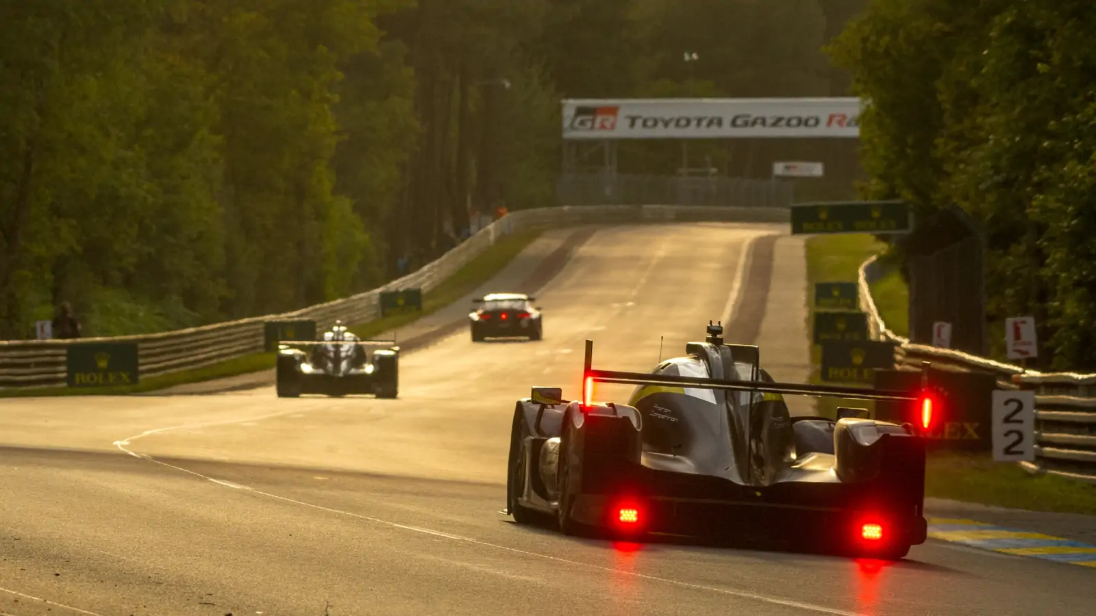 One of the highlights of the 24 hour race is seeing the cars race into the night